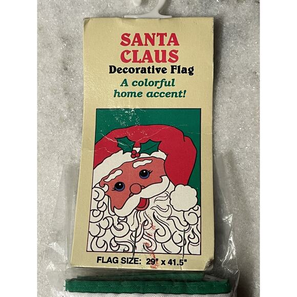 Santa Claus Decorative Yard Garden Flag Christmas Home Decor Vintage 1995 NOS - Picture 4 of 5